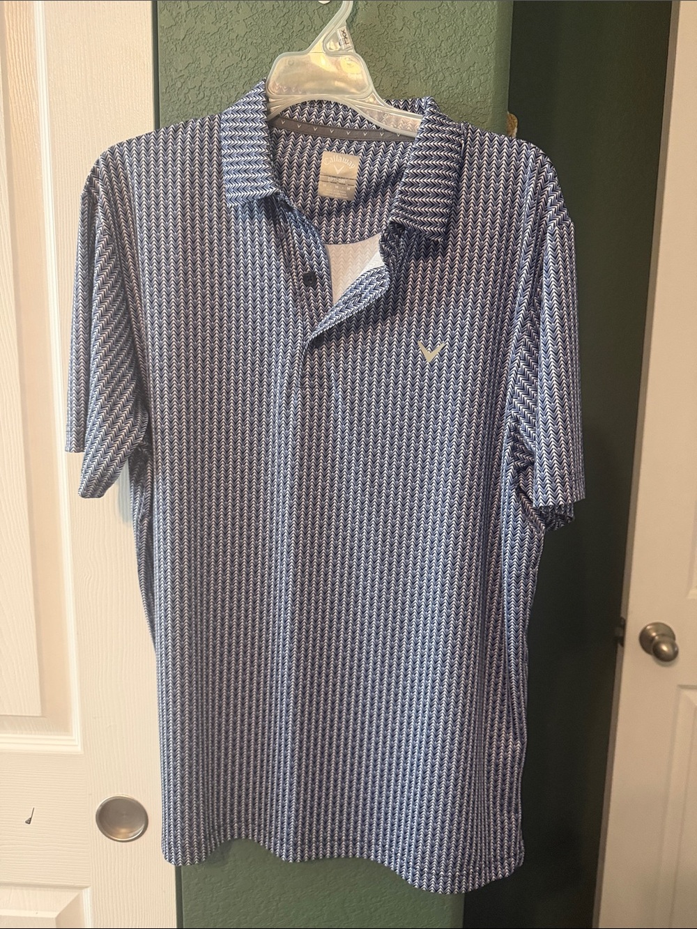 Calloway Men's Blue Geometric-Pattern Polo